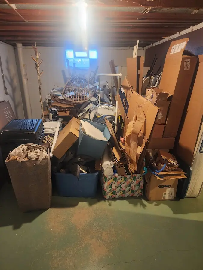 Roll-off dumpster container at job site for 2 Yard Dumpster Rental in Streamwood